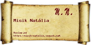 Misik Natália névjegykártya